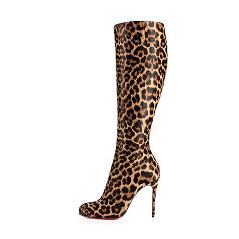 high heel leopard boots